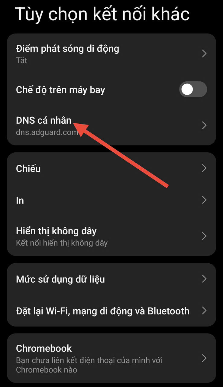 Bật DNS riêng tư