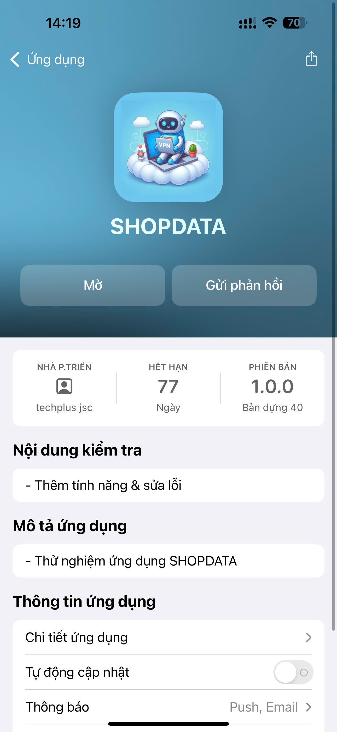 Cài SHOPDATA