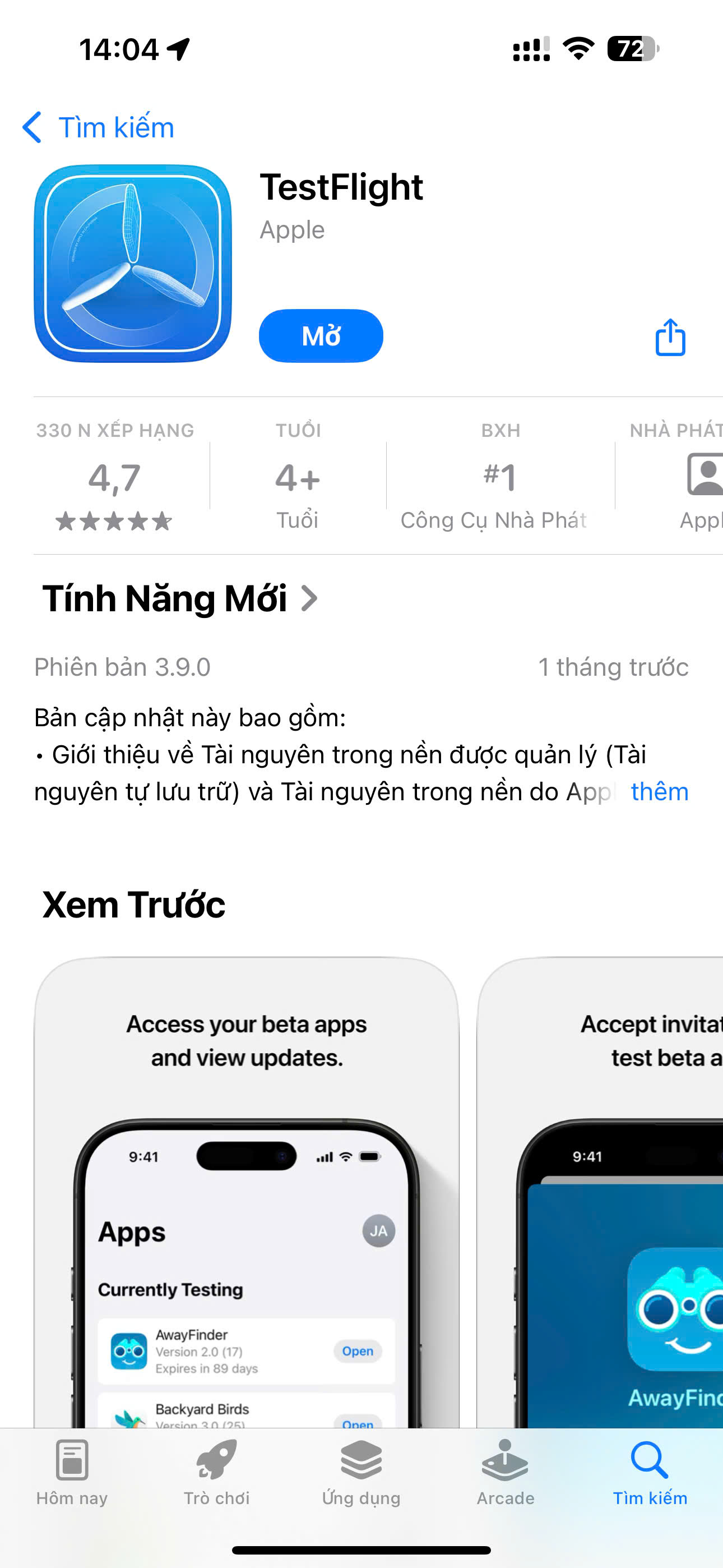 Tải TestFlight